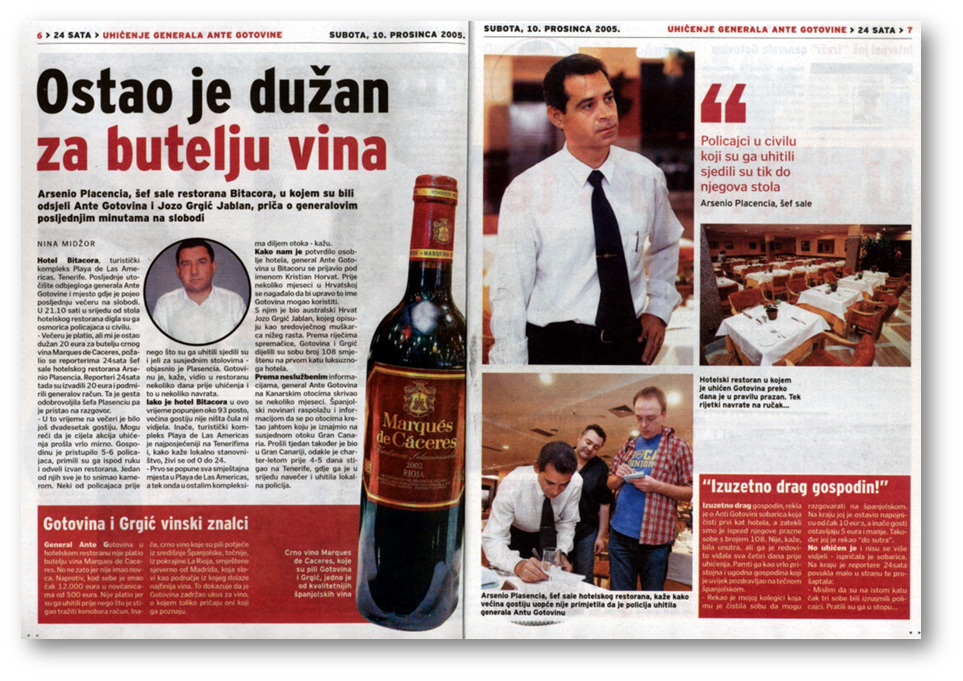 Preslik članka objavljenog u novinama 24sata, 10.12.2005.
