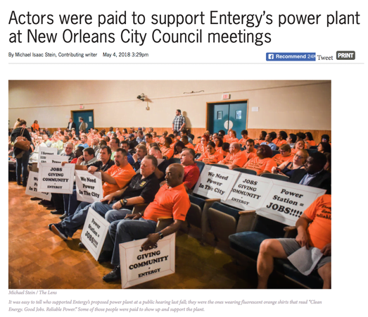 Paid Actors Support Power Plant at City Hall Meeting