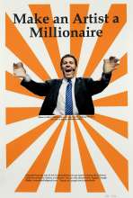 Propaganda poster created by an artist who intended to simplify the idea of donating towards him to fund his life.