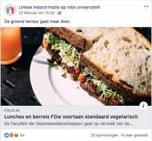 Vegetarische maaltijden = de groene terreur?