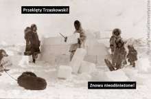 Mem nawiązujący do zimy w Warszawie.