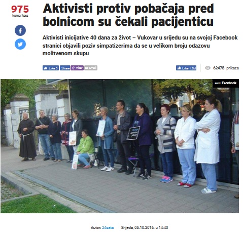 Aktivisti protiv pobačaja pred bolnicom su čekali pacijenticu