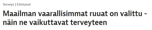 Maailman vaarallisimmat ruuat