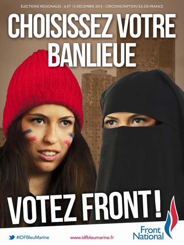 Political poster of the French National Front for the regional elections