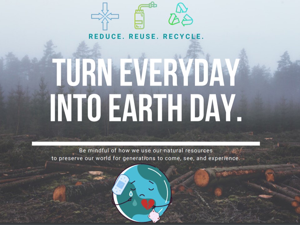 Earth Day, Reduce, reuse, recycle