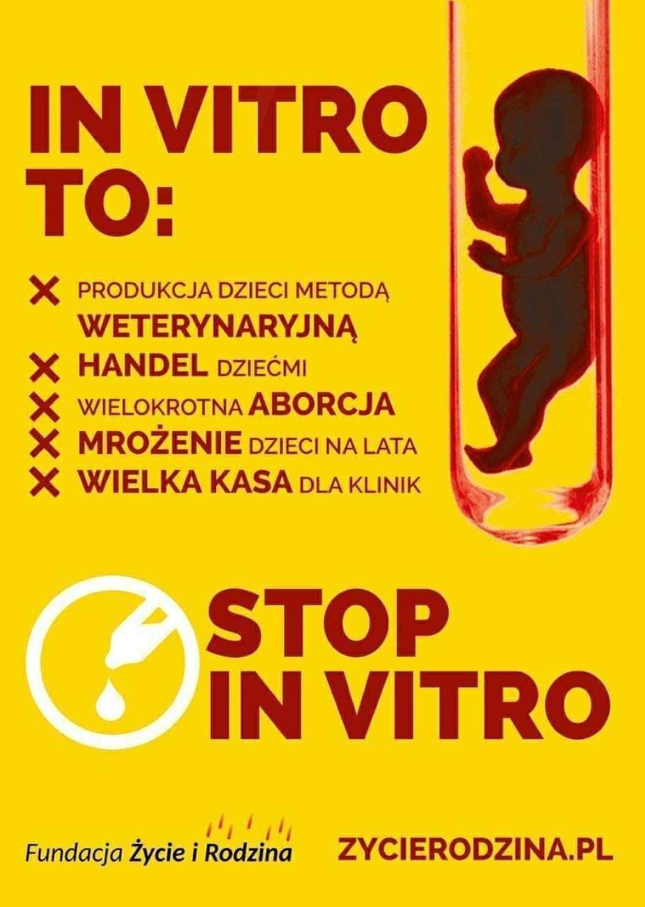 Plakat "Stop in vitro"