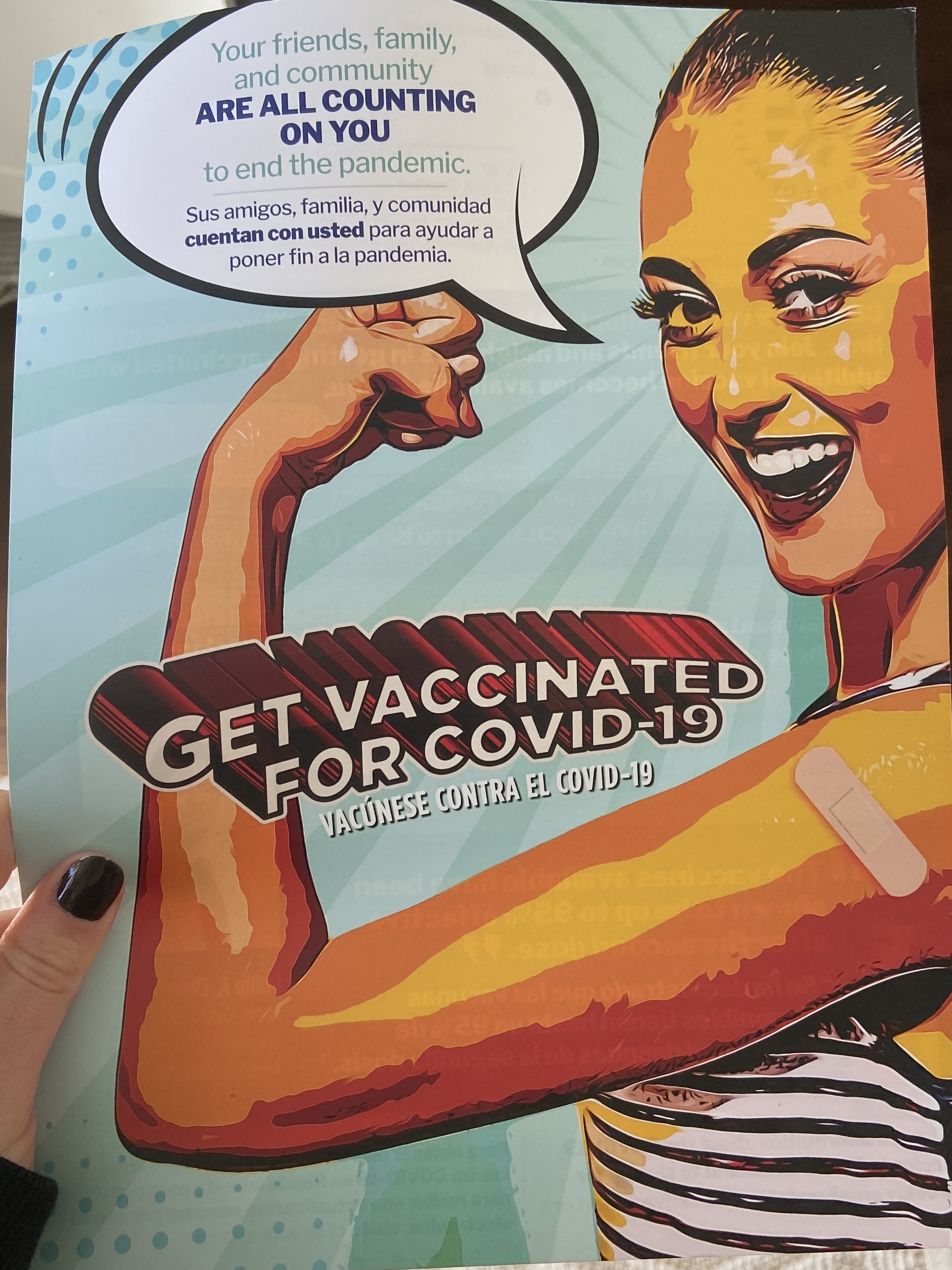 "Your friends, family, and community are ALL COUNTING ON YOU to end the pandemic. GET VACCINATED FOR COVID-19.