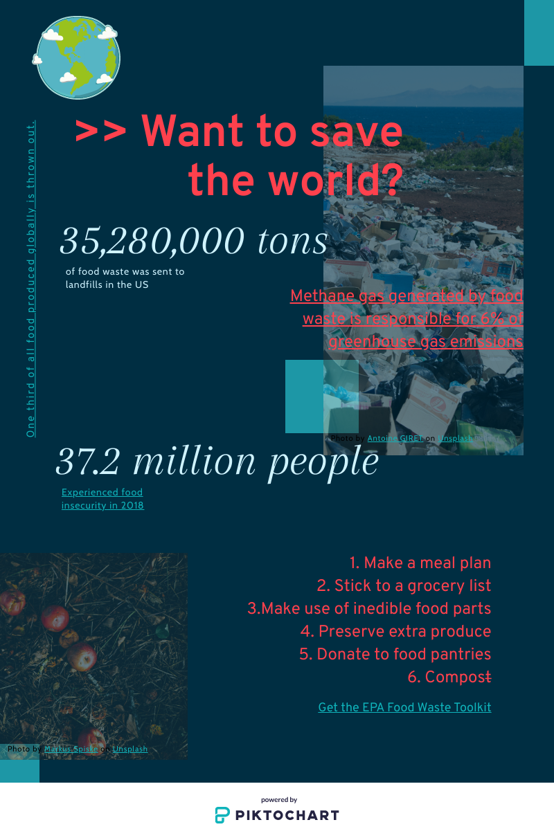 Infographic listing reasons why people should reduce food waste