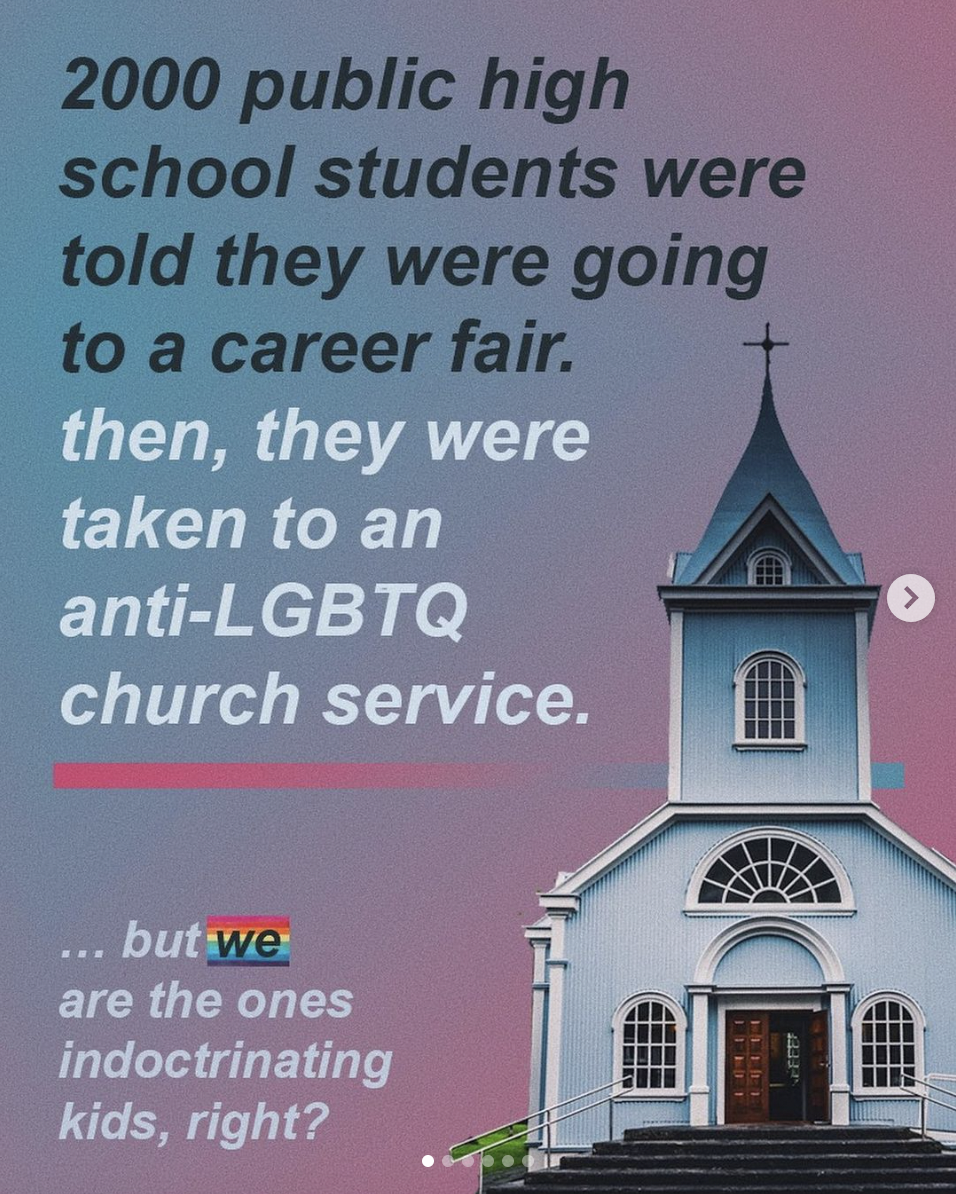 2000 public high school students were told they were going to a career fair. then, they were taken to an anti-LGBTQ church service