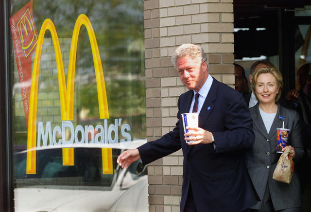 Bill Clinton eating Mcdonald's