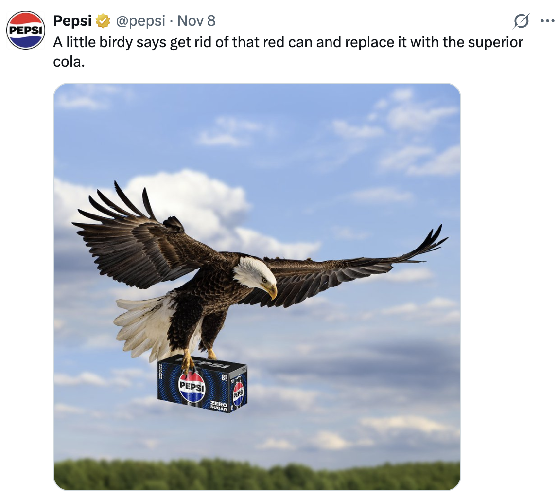 The advertising propaganda of pepsi against cocacola