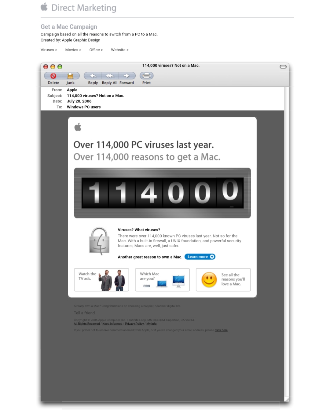 Campaign based on all the reasons to switch from a PC to a Mac