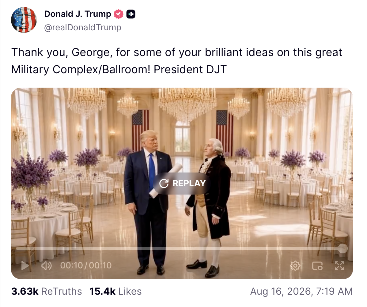 GW and Trump in the Ballroom