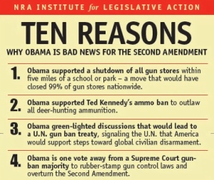 NRA's 10 Reasons Obama is Bad