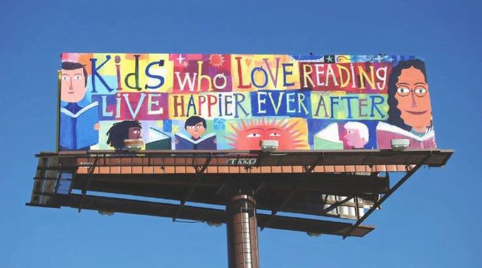 Billboard Says Kids Who Read are Happier
