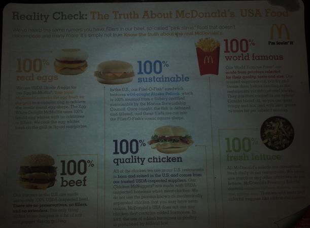 McDonald's Own Reality Check