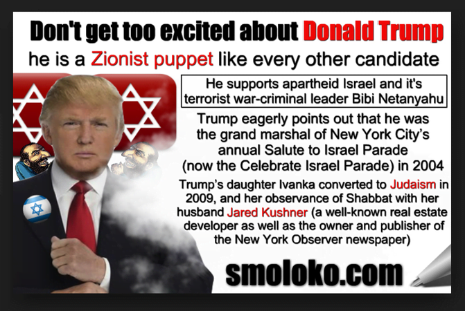 Zionist Puppet Trump