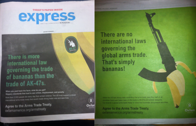 Lack of Gun Control is Bananas Oxfam Campaign