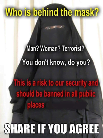 Meme says burqa are a security threat