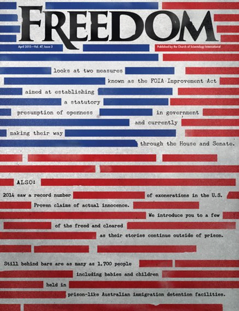 Magazine cover says "FREEDOM"