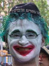 Jewish man portrait as a clown