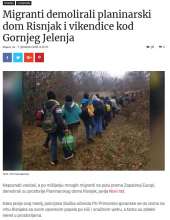 Migranti demolirali planinarski dom