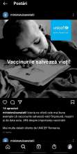 Această imagine a fost preluată de pe pagina oficială de instagram a Ministerului Sănătății