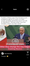 A post made by FooCommunity about the Mexican President Obrador is attacking Republicans for bad mouthing Mexico.