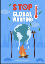 its a picture that says ""stop global warming"