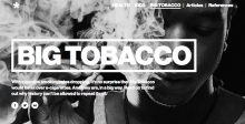 Advertisement discussing tobacco use in e-cigarettes