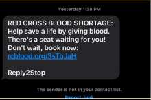 Red Cross Blood Shortage
