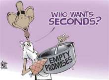 It whos an image of obama cartoon version showing him not pleasing to look at, holding a pot saying who wants seconds?