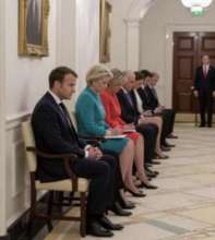 "Coalition of the Willing." The humiliated and insulted WEF Puppets in the White House corridor. 