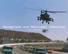 Picture of the 1992 Hooters 500, with two military helicopters above the Atlanta Motor Speedway with cars on track. Text above the image states "Recapture our National Identity" and below it is the link to join ICE.