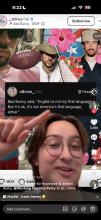 a screenshot of the TT talking about bad bunny and how he is a "fake American" according to viewers.