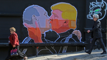 Putin and Trump LGBT Mural